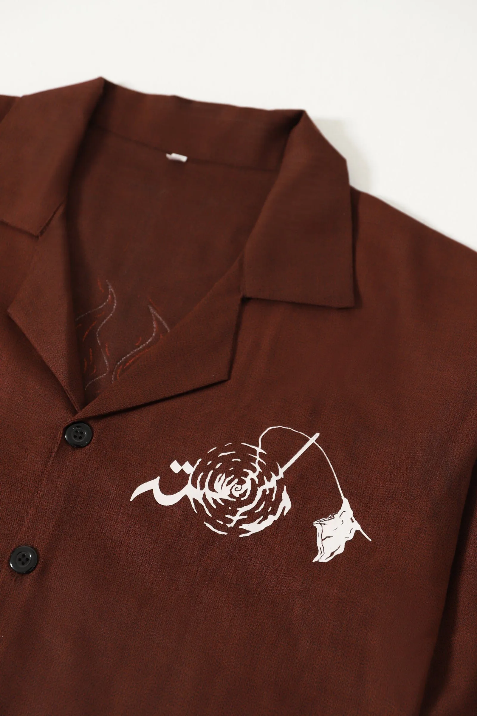 REBIRTH - BROWN BUTTON DOWN SHIRT