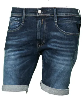 Replay Anbass Shorts In Navy Blue For Men