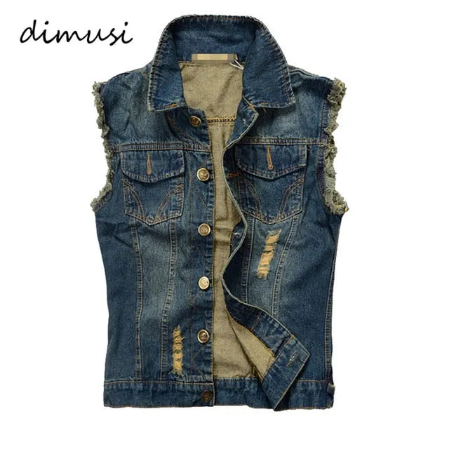 Spring Autumn Mens Trendy Fashion Bomber Thin Ripped Denim Jacket