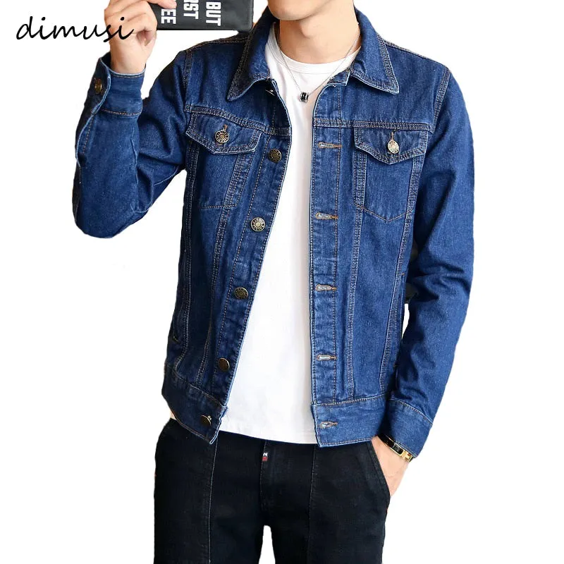 Spring Autumn Mens Trendy Fashion Bomber Thin Ripped Denim Jacket