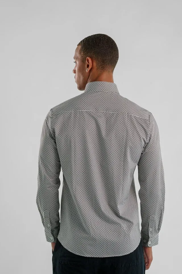 Techno Stretch Printed Long Sleeve Shirt - Light Brown