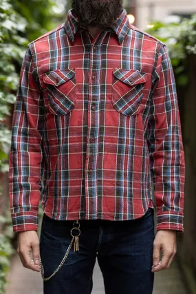 UES 502352 Heavy Flannel Shirt - Red