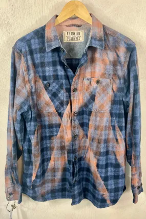 Vintage Navy Blue, Black and Rust Flannel Size Medium