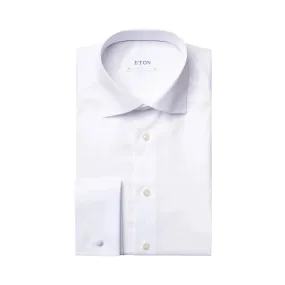 White Slim Fit Double Cuff Shirt