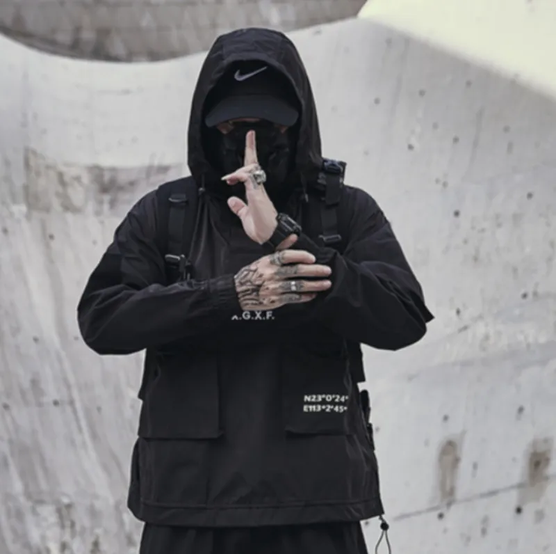 WLS Multipockets Techwear Cargo Hooded Jacket