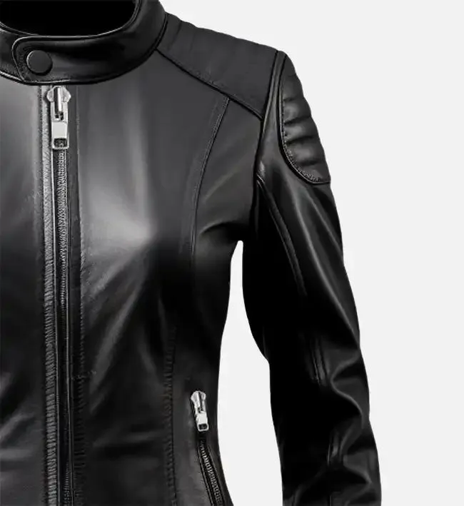 Women’s Black Cafe Racer Jacket