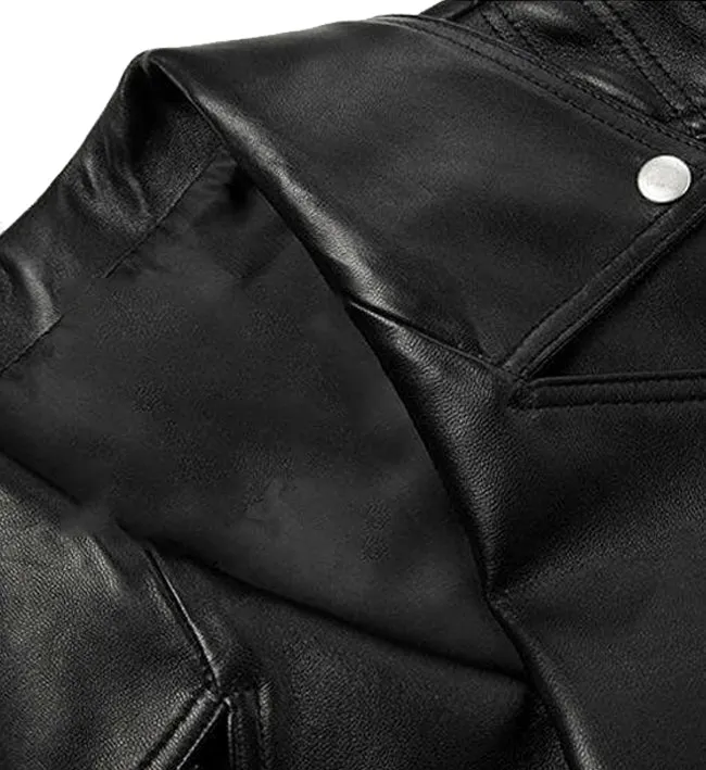 Women's Double Stich Leather Biker Jacket