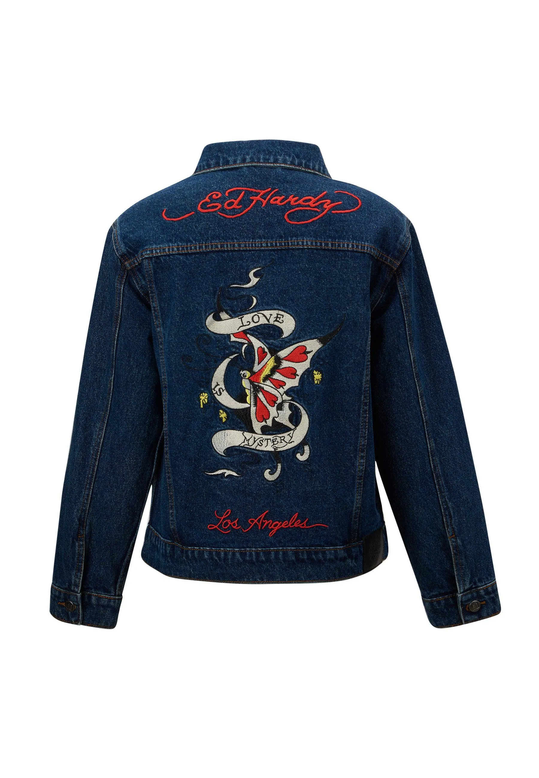 Womens Love Is Mystery Denim Jacket - Indigo