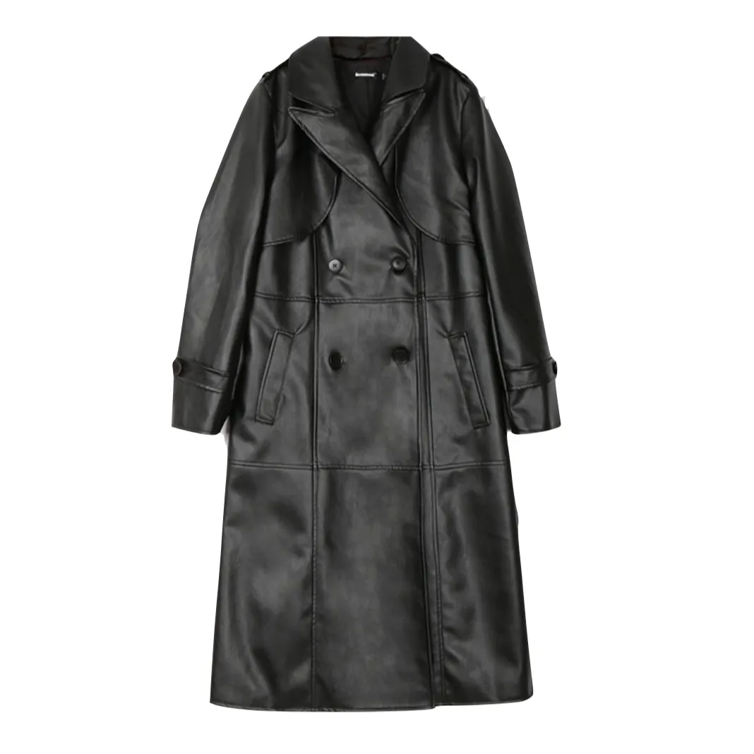 Zuri Faux Leather Trench Coat - 2 Colors