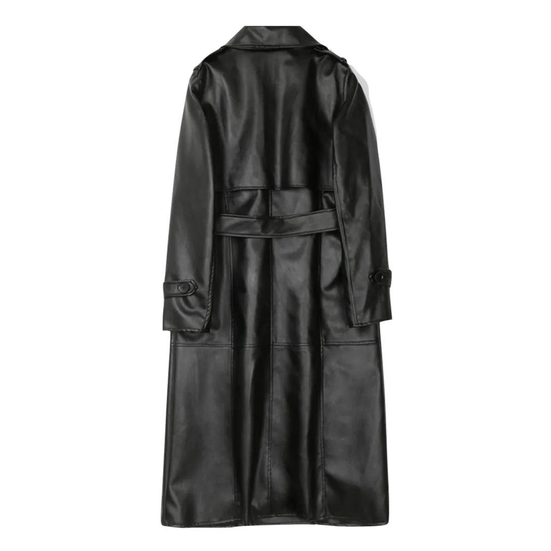 Zuri Faux Leather Trench Coat - 2 Colors