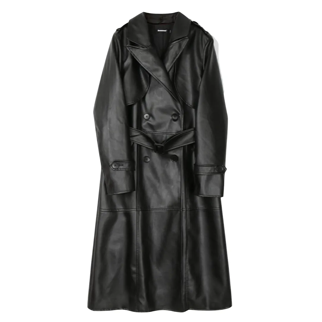 Zuri Faux Leather Trench Coat - 2 Colors